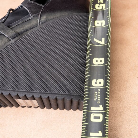 Steve Madden Women Atomic Black Leather Wedge Fashion Ankle Boots Size 8.5 - Picture 7 of 9